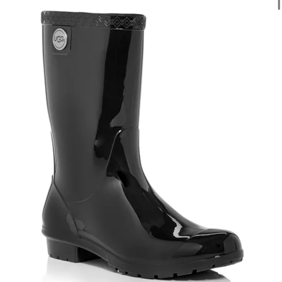 UGG Sienna Rain Boot Waterproof Black High-Gloss Finish Size 11 NEW - Picture 16 of 16